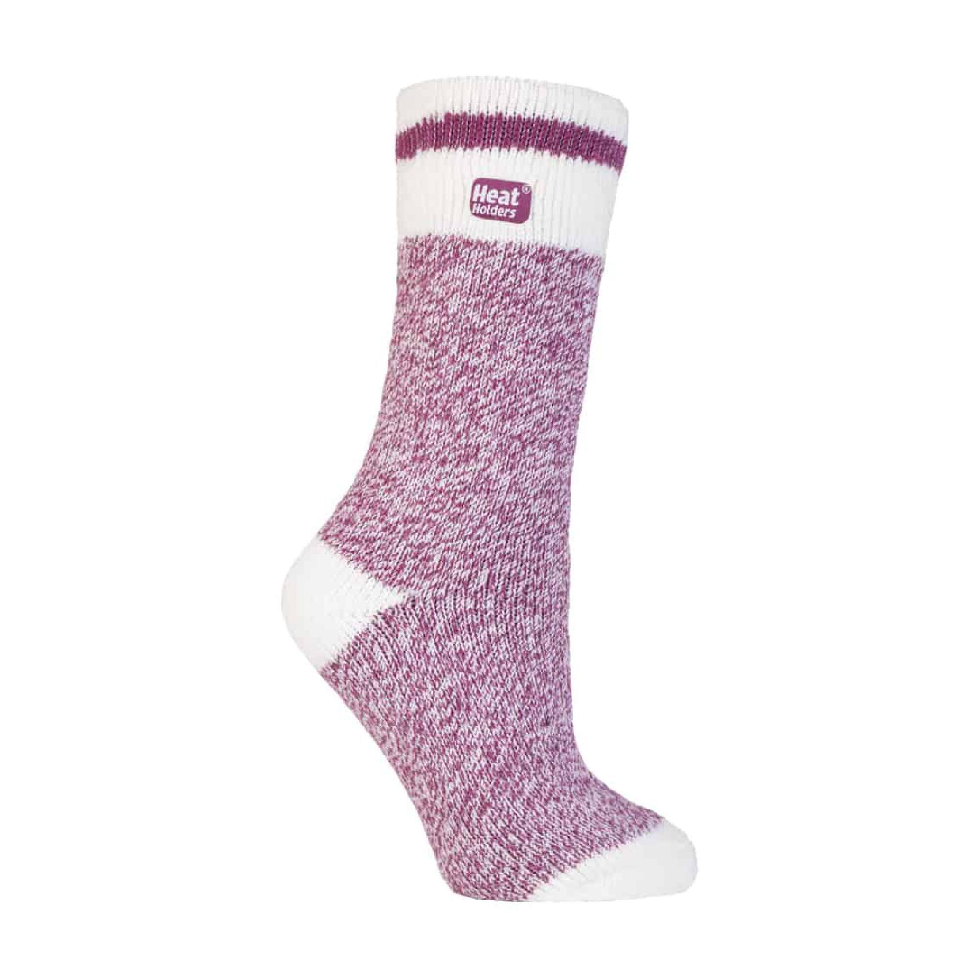 HEAT HOLDERS Ladies Twist Patterned Thick Winter Thermal Socks