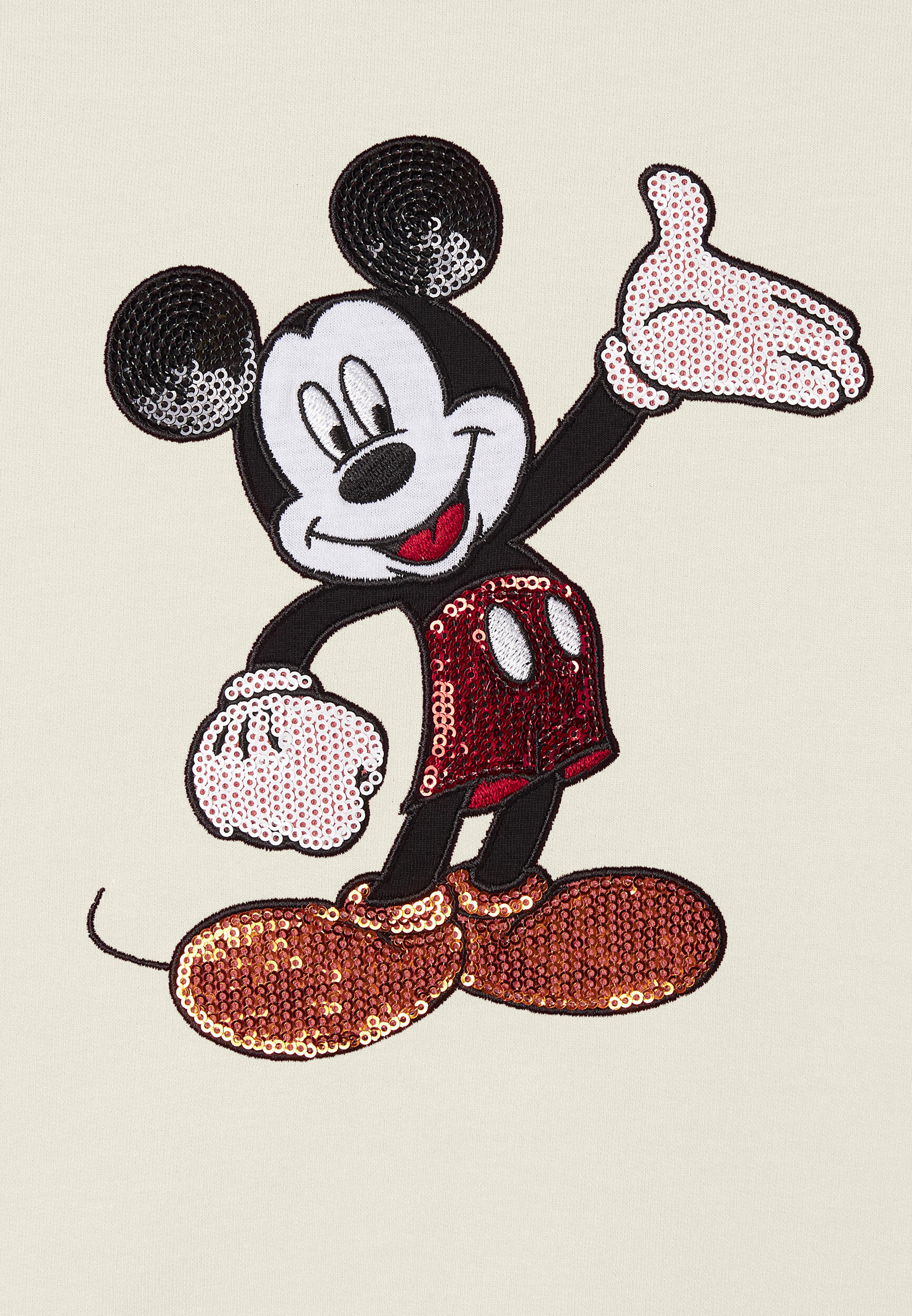 Felpa cropped comfort fit con ricamo Mickey Mouse 3/3
