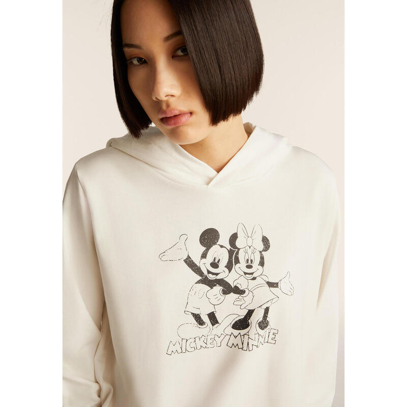 Sweat-shirt à capuche coupe confortable Mickey et Minnie