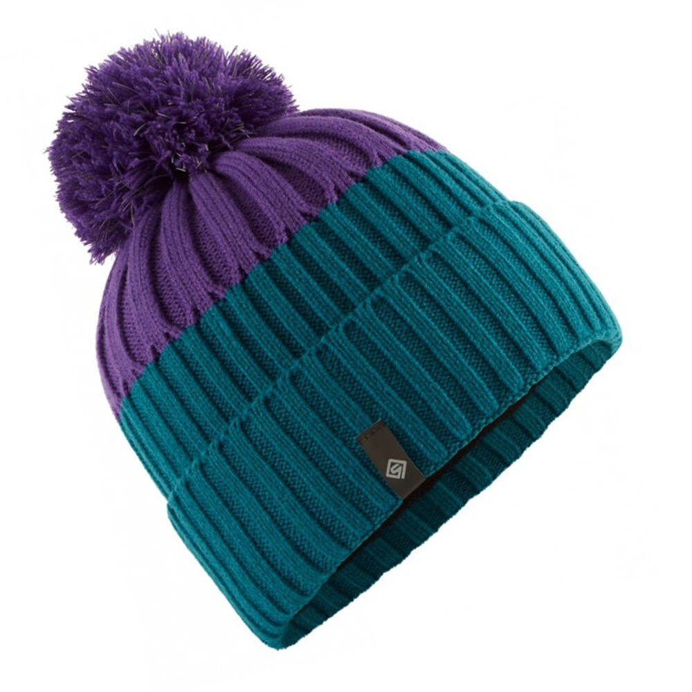 Contrast Bobble Beanie (Marine/Regal Purple) 2/2