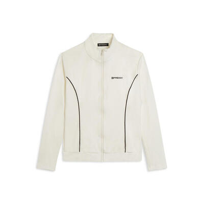 Felpa Slim Collo Alto con Zip e bordature a contrasto