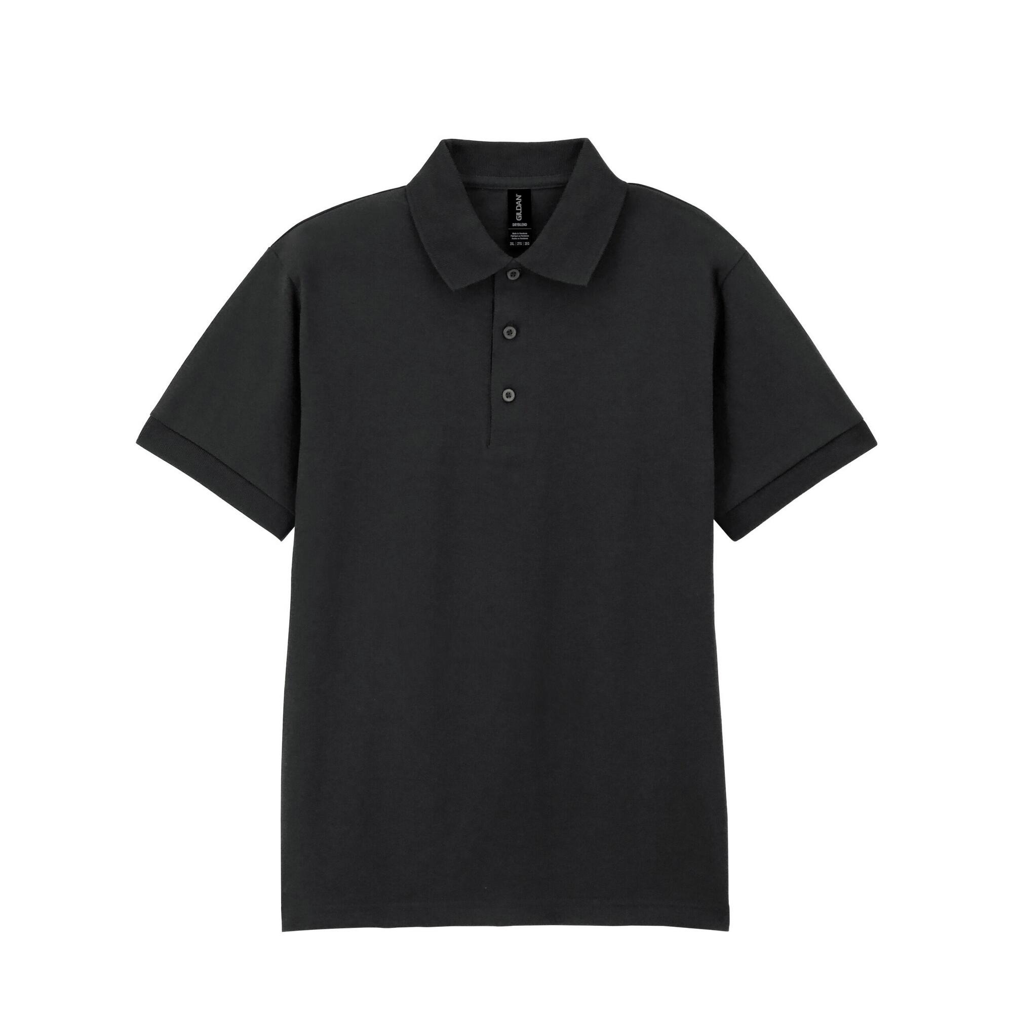 GILDAN Camisola pólo DryBlend unissexo para adultos Preto