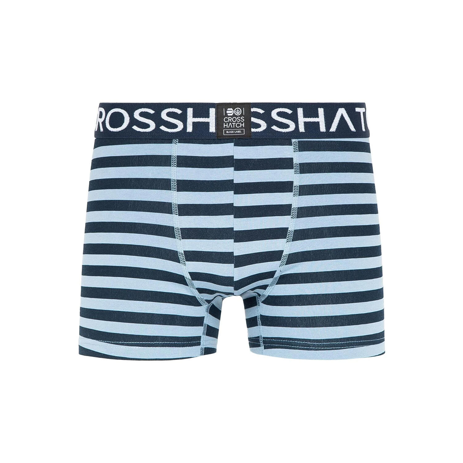 Mens Gridline Boxer Shorts (Pack of 3) (Denim Blue) 3/4