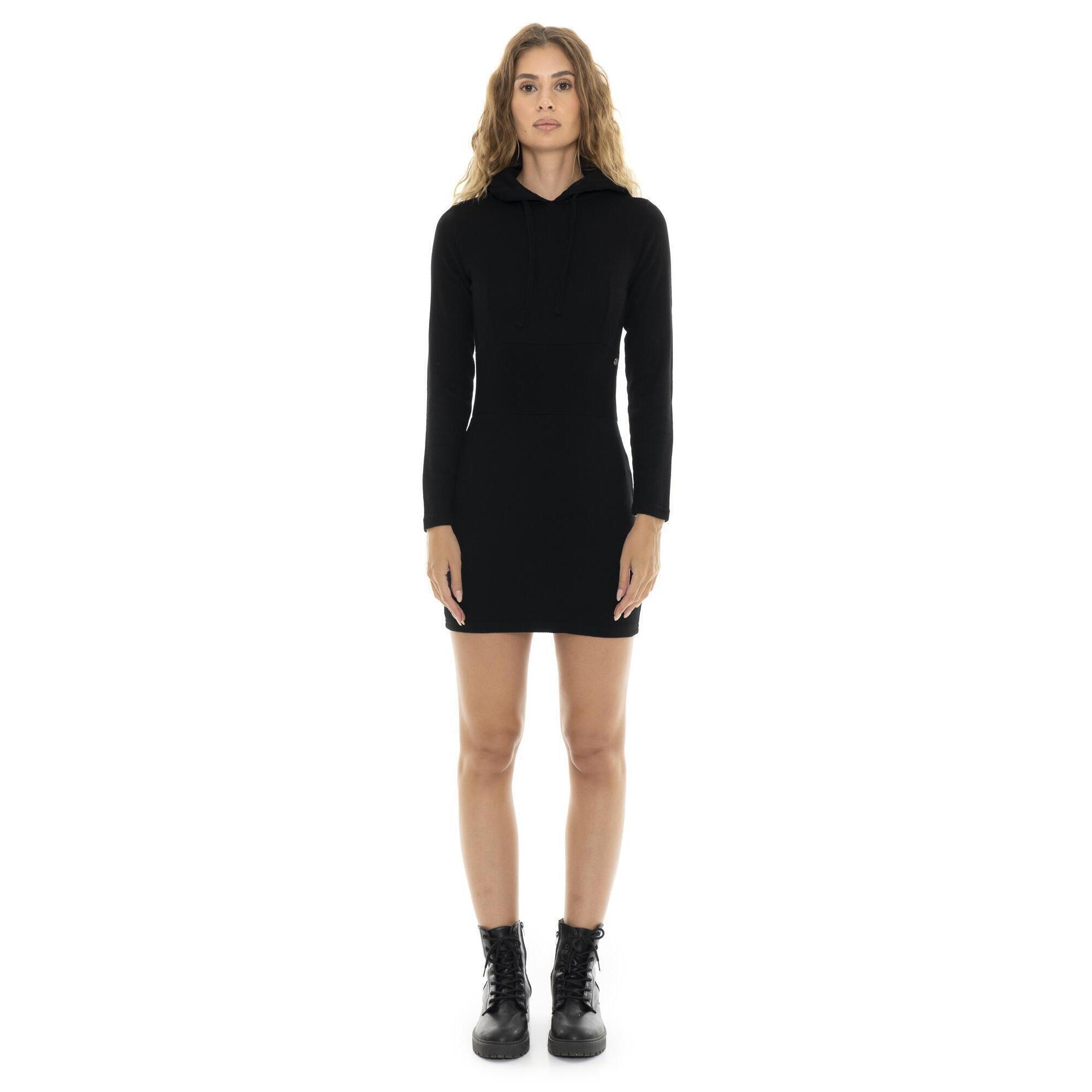 Leone 1947 Apparel - Robe Courte Côtelée Hiver Femme "pearl" - Robe - Noir - 42 M/l - Decathlon