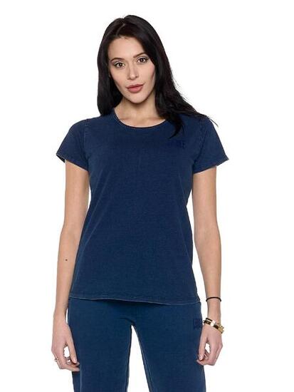 T-shirt da donna a manica corta in denim "Indaco