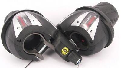 Shimano revo shifterset 3x7 versnellingen zwart anthra (set links + rechts)
