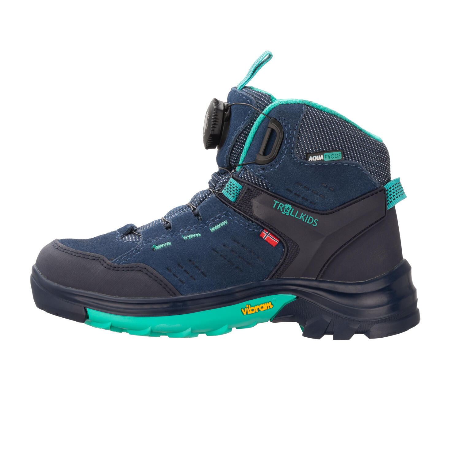 TROLLKIDS Kinder Hiker Mid Gjende Marineblau/Minzgrün
