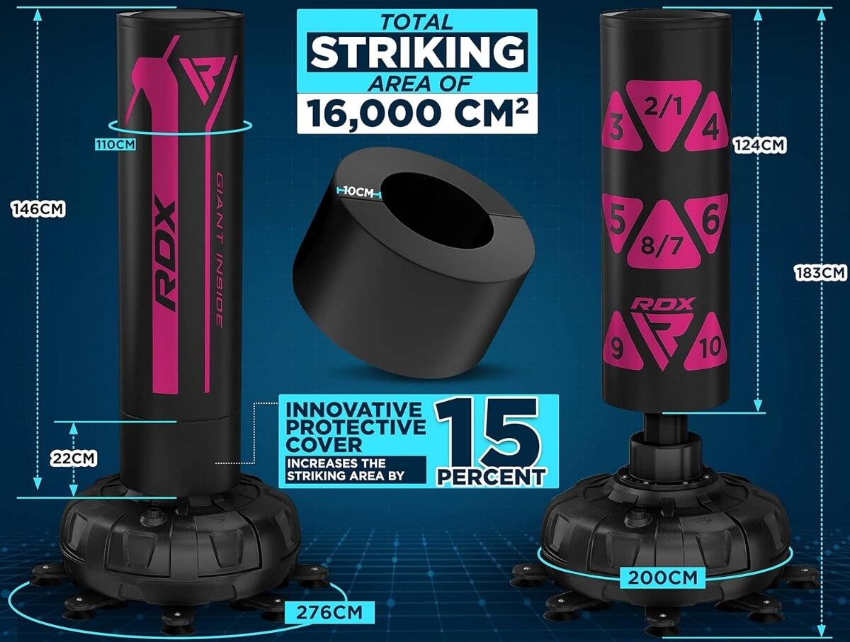 Free standing punching bag target + gloves – Pink 5/8