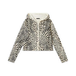 Sweat-shirt raccourci avec fermeture à glissière et capuche animalier