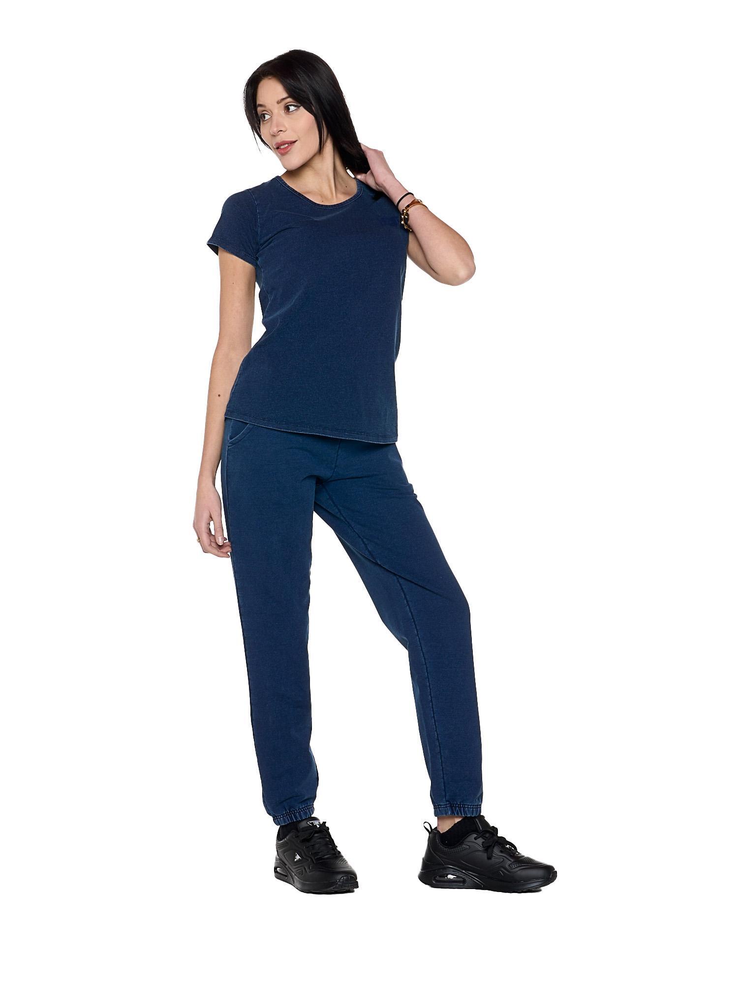Camiseta mujer denim manga corta "Indigo" 3/5