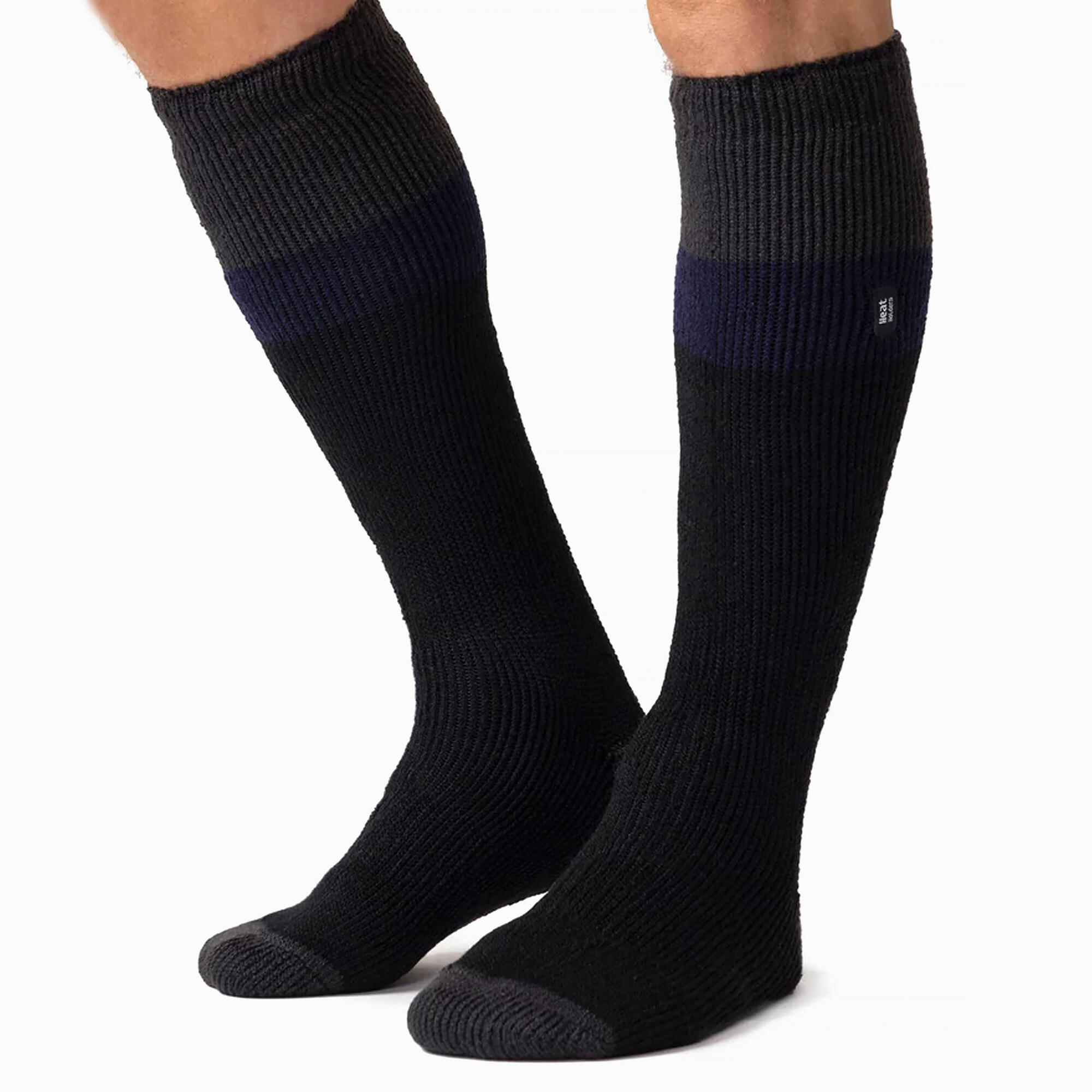 Men's Thermal Striped Ski Socks | High Quality Heat Holders Extra Long Socks 4/4