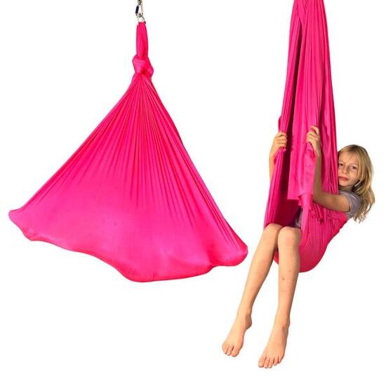 Hamac aerial yoga 5m, prêt à monter avec 2 mousquetons