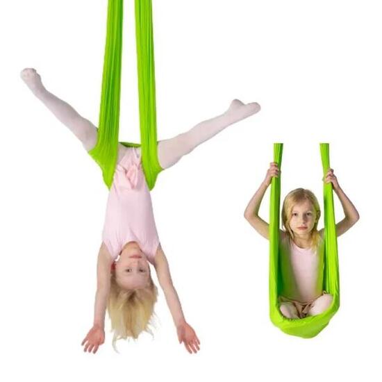Aerial Yoga Hängematte 5m, montagefertig mit 2 Karabinern