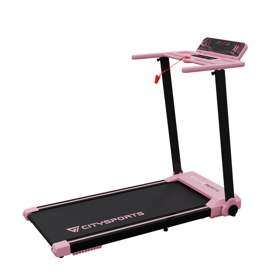 Bieżnia składana CITYSPORTS WP9, 1400 W, aplikacja, Bluetooth, 1-12 km/h, różowy