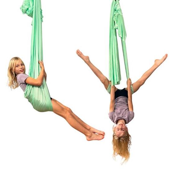 Aerial Yoga Hängematte 5m, montagefertig mit 2 Karabinern