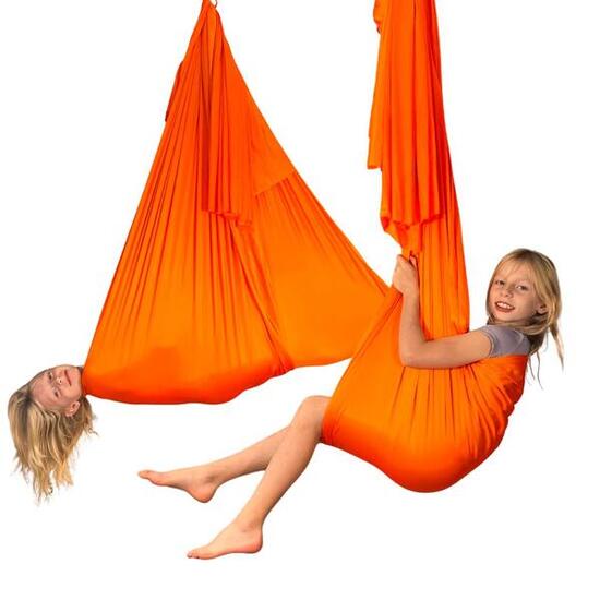 Aerial Yoga Hängematte 5m, montagefertig mit 2 Karabinern