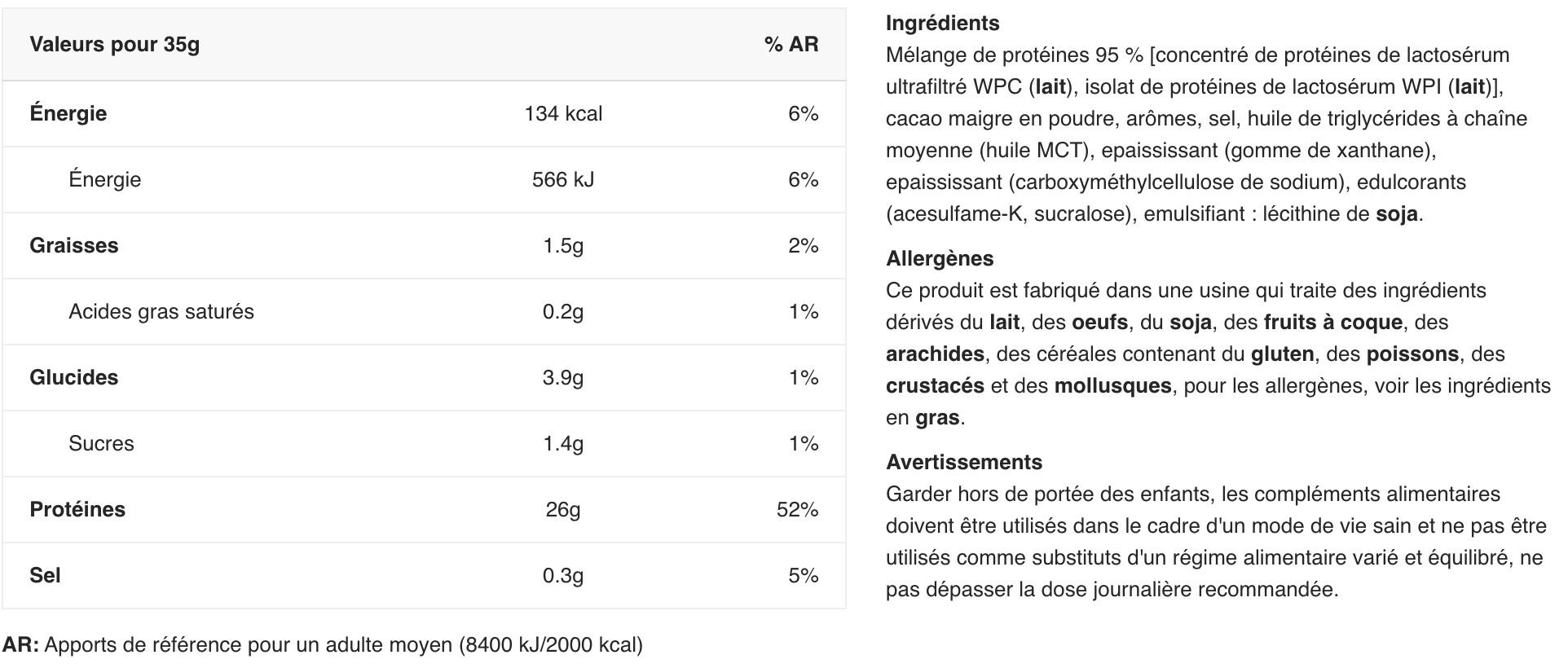 Whey concentrée - Whey Protein Complex 100% - Double Chocolat 2/3