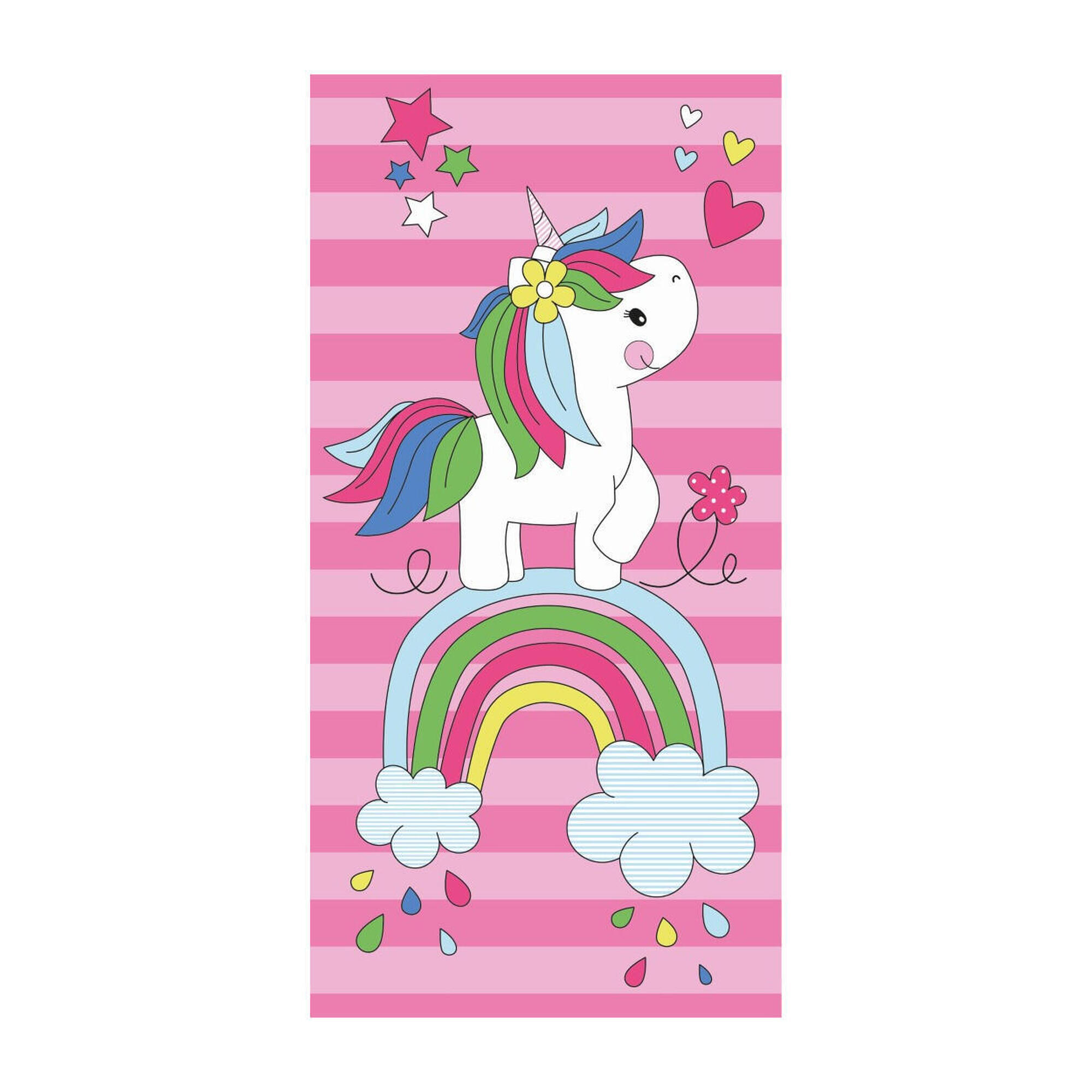 Sun & Surf - Serviette De Plage En Microfibre Enfant Licorne - Serviette - Multicolore - Taille Unique - Decathlon