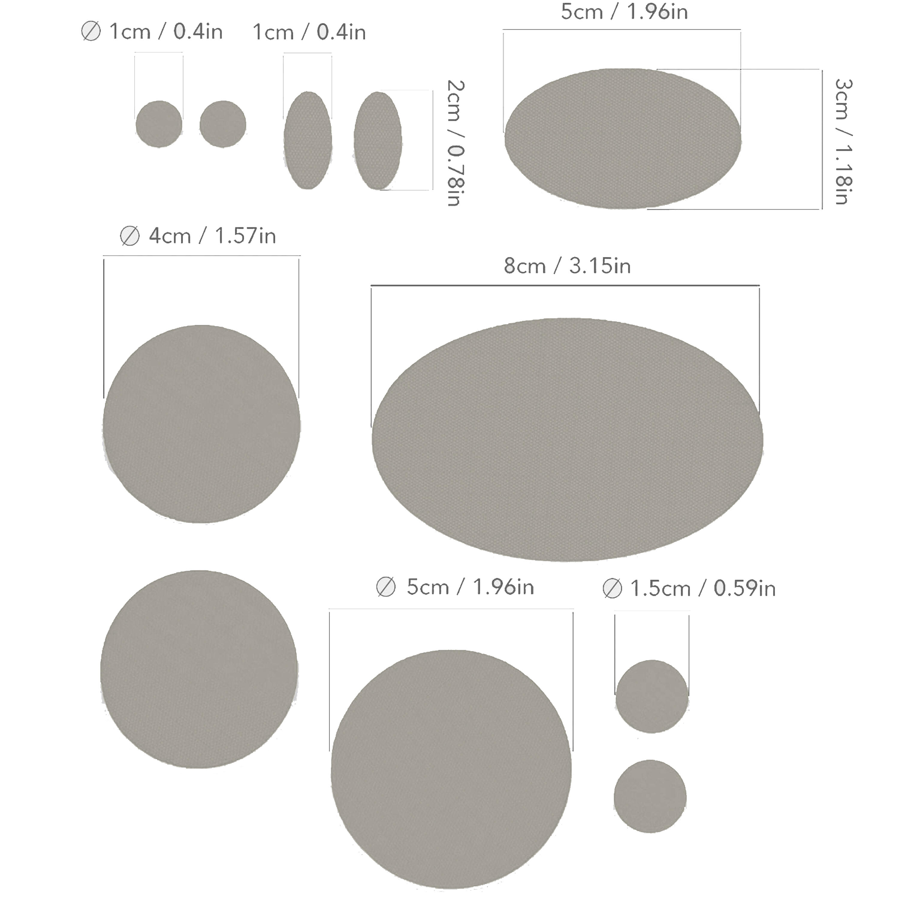Remendos para casaco acolchoado autoadesivos impermeáveis (Cinza taupe) 3/8