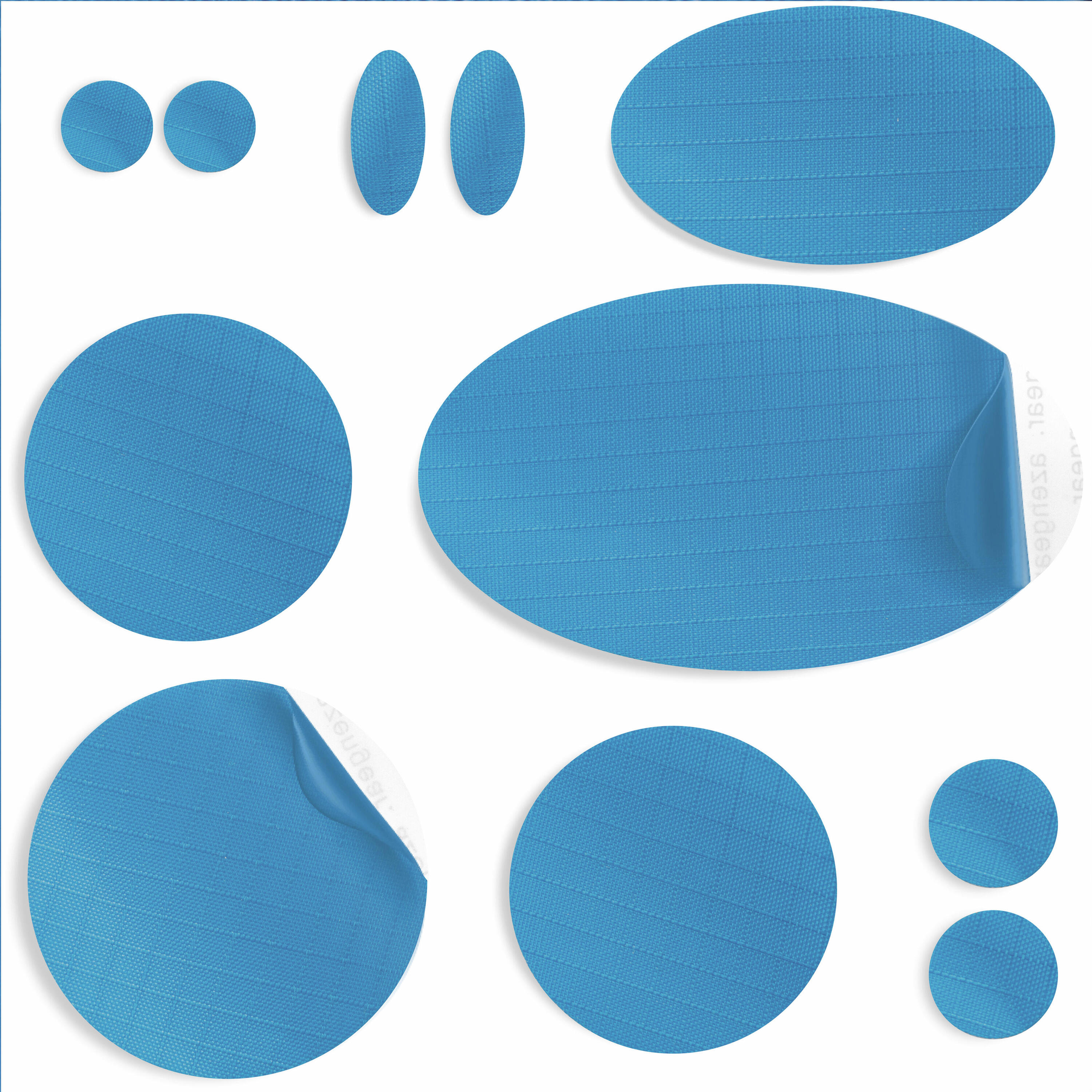 AZENGEAR Jacket Repair Patches | Waterproof, Self-Adhesive  (11Pcs, Sky Blue)