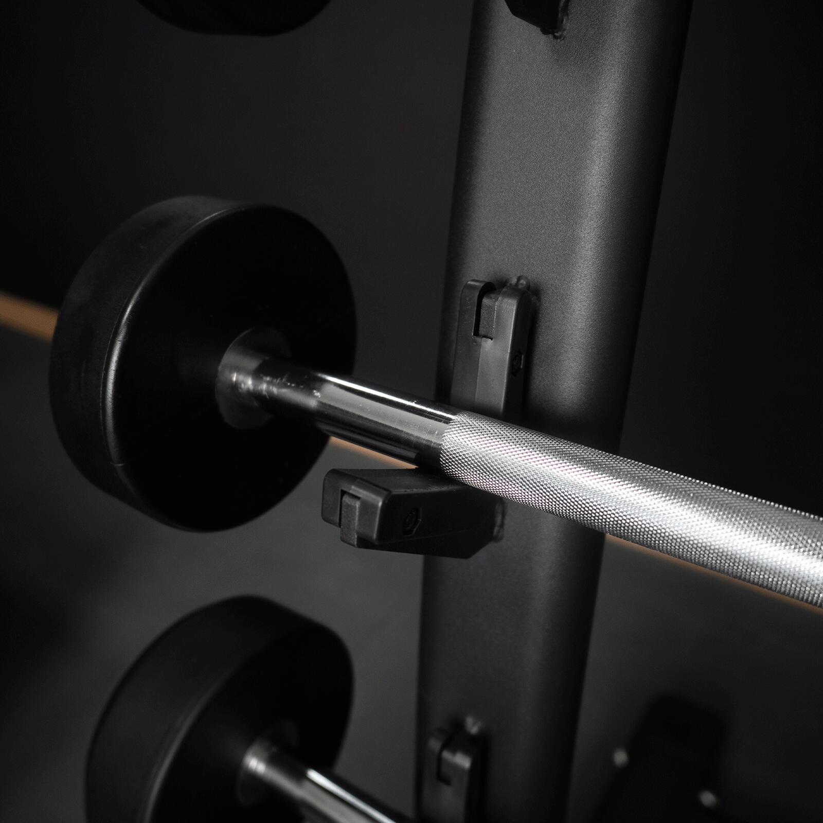 Conjunto de Barras Montadas retas com Rack de 10 a 30 kg Fitness Tech 5/8