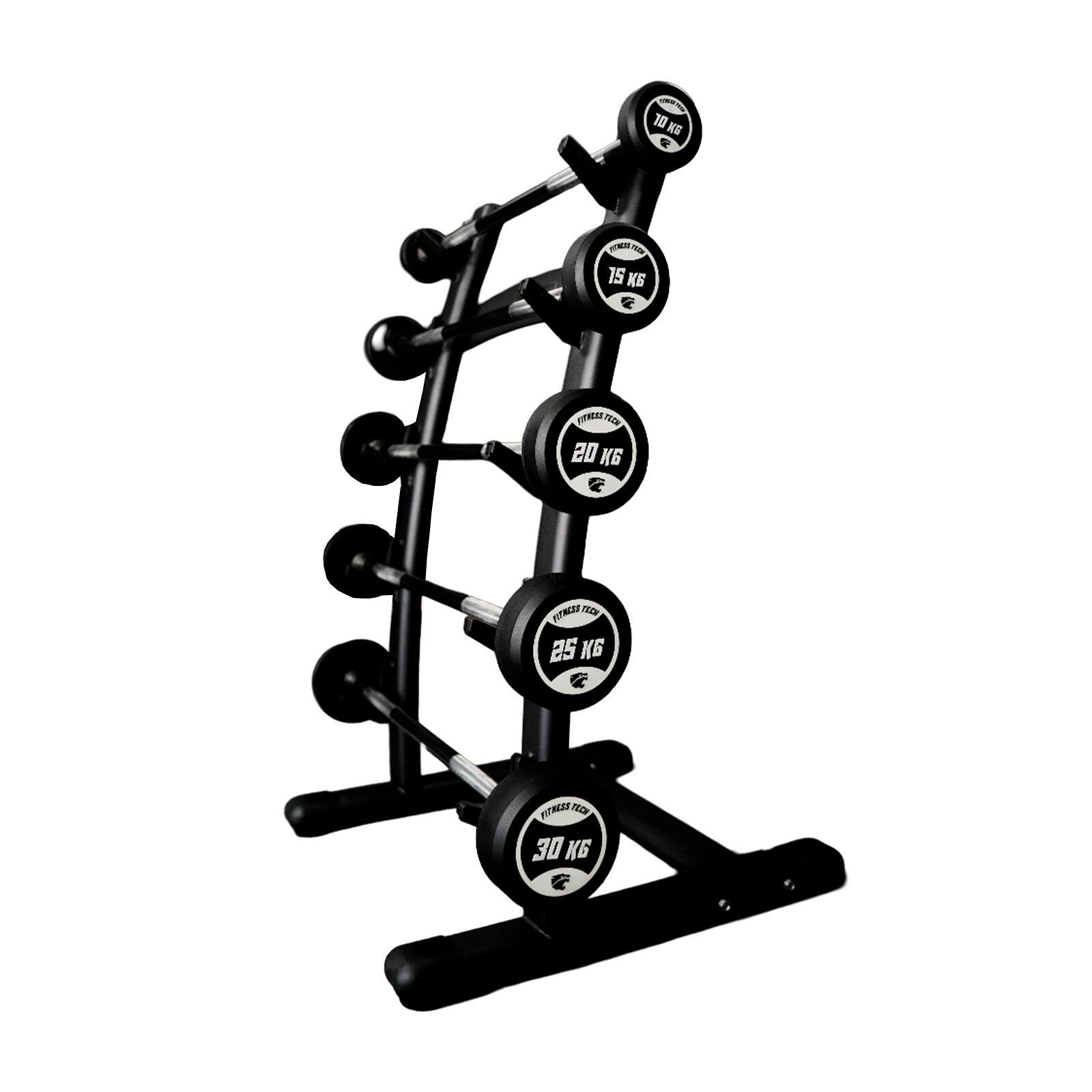 Conjunto de Barras Montadas retas com Rack de 10 a 30 kg Fitness Tech 3/8