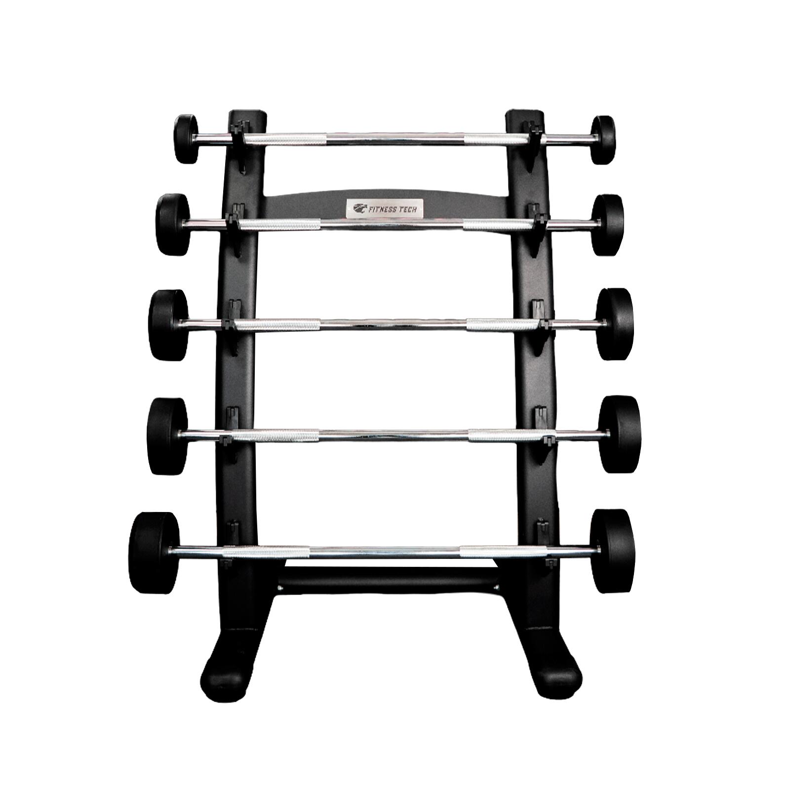 Conjunto de Barras Montadas retas com Rack de 10 a 30 kg Fitness Tech 2/8