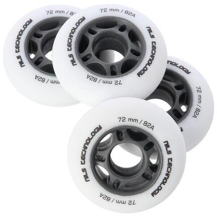 PU 72x24 mm 82A Weiß Matt Rollen (4 Stück) NILS EXTREME