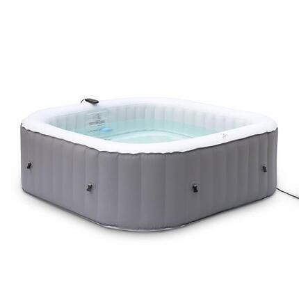 Spa gonflable carré – Fjord 6 gris - 6 personnes 185cm, PVC, pompe,