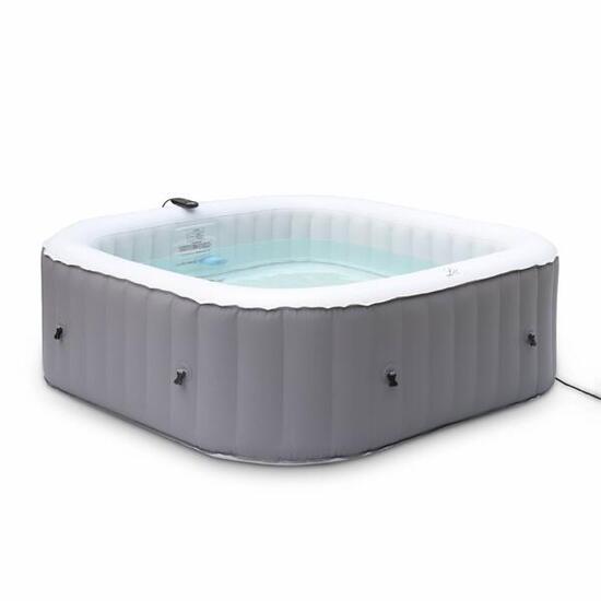 Spa gonflable carré – Fjord 6 gris - 6 personnes 185cm, PVC, pompe,