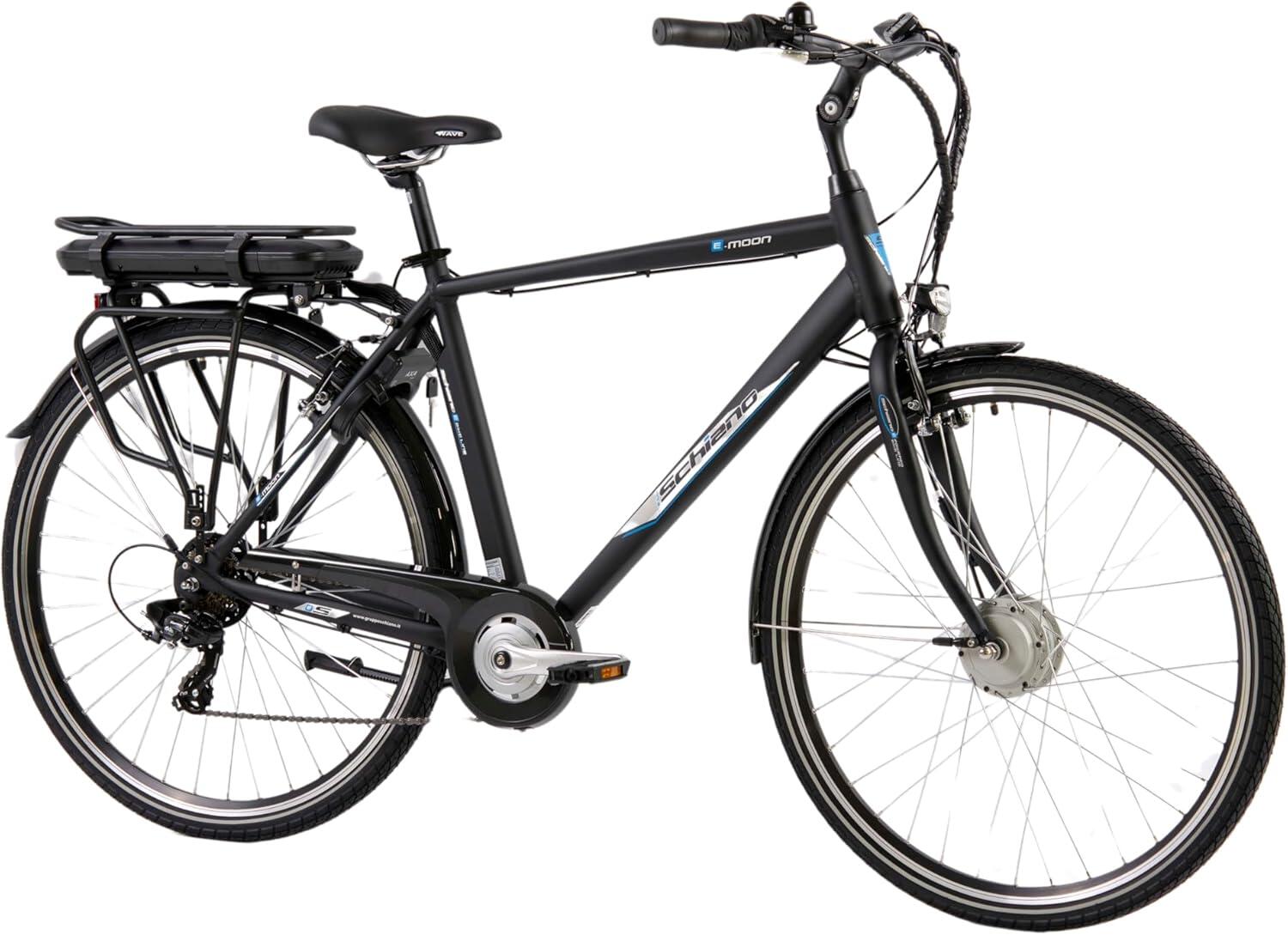 F.LLI SCHIANO E-Moon 28" stadsfiets met trapondersteuning, zwart