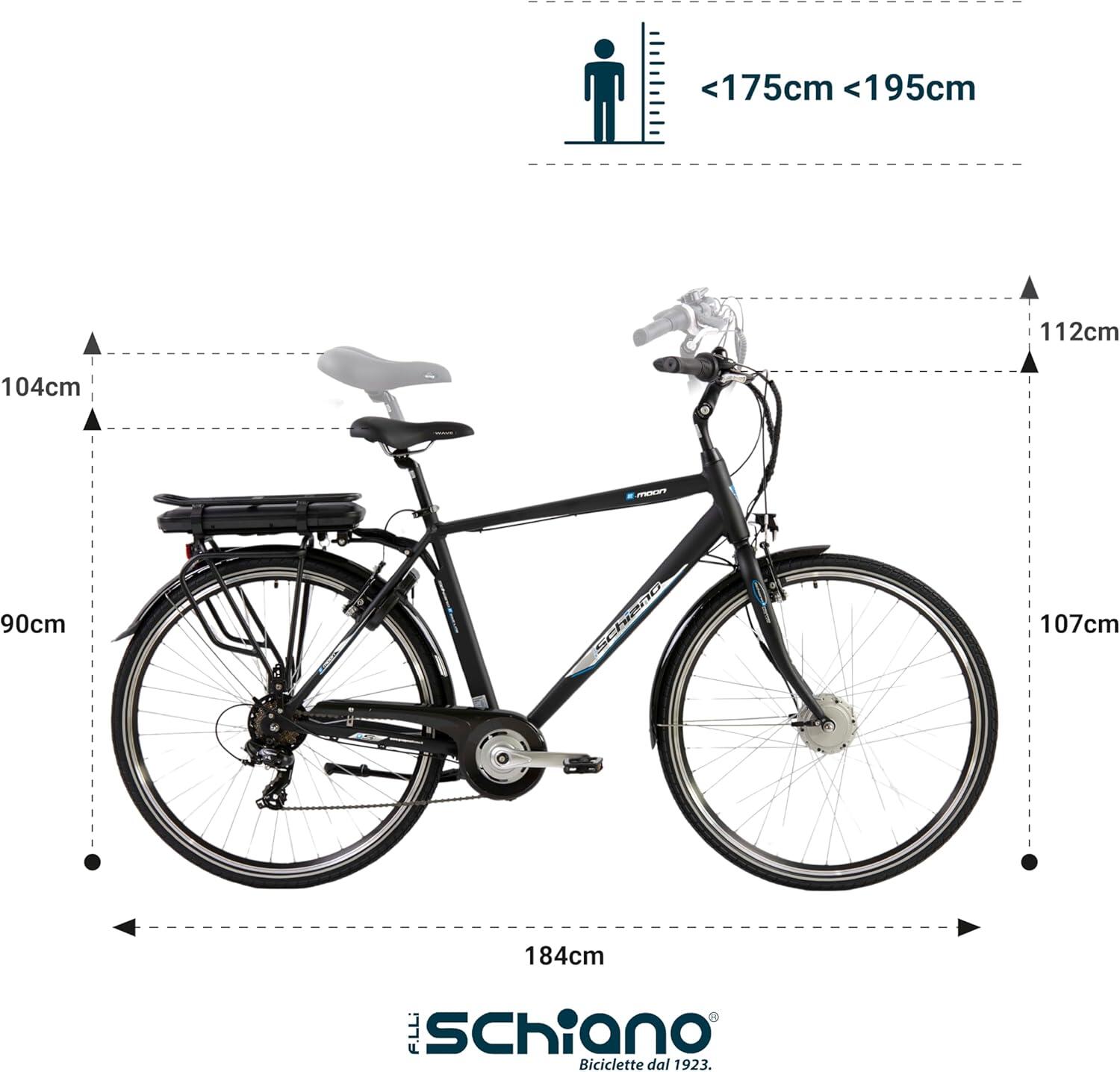 E-Moon 28" city bike a pedalata assistita, nera 2/5