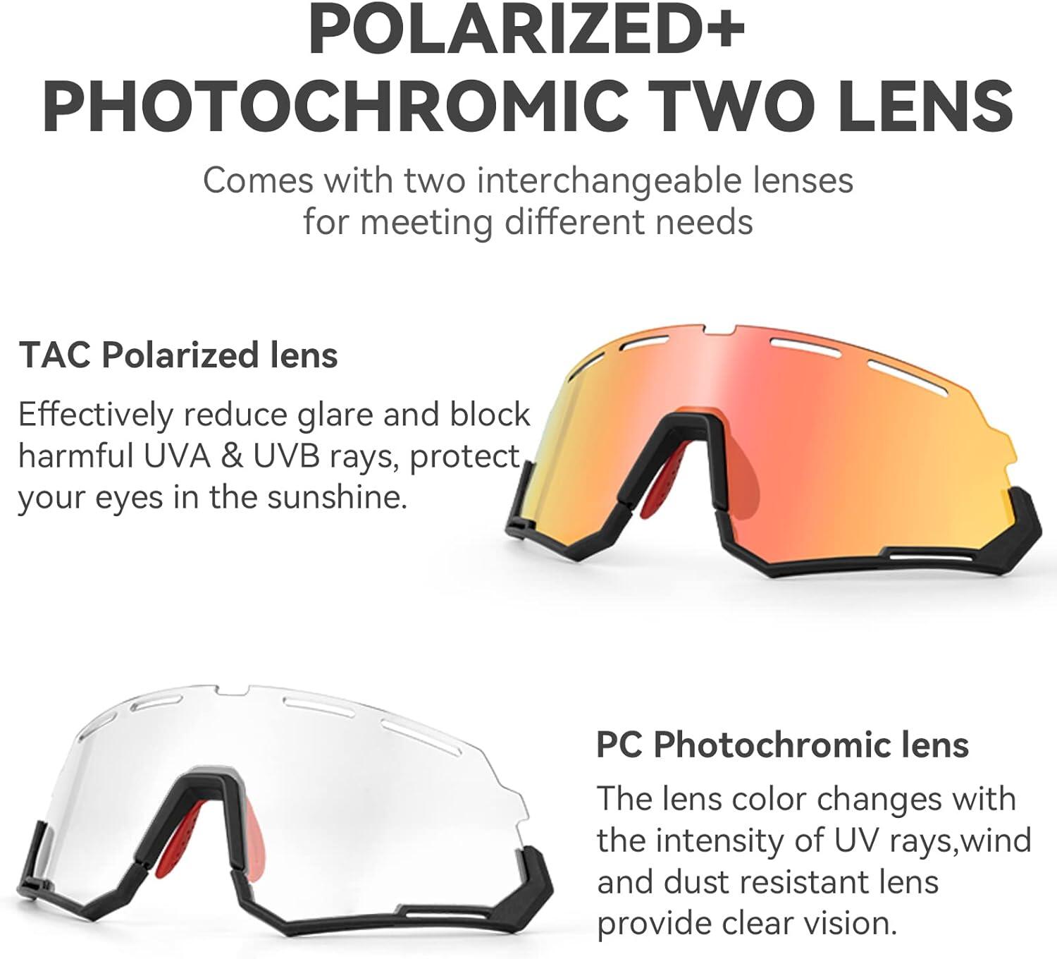 Fietsbril met Verwisselbare Gepolariseerde + Fotochromische Lenzen 3/7