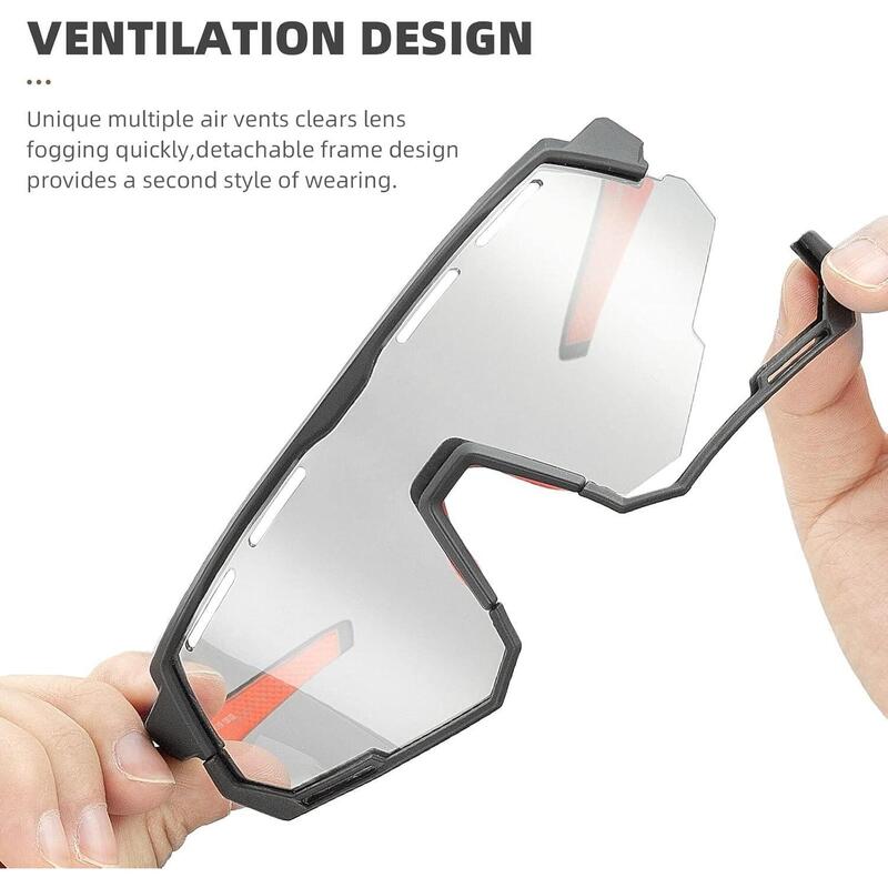 Ochelari de soare biciclete de oras lentile interschimbabile polarizate, negru