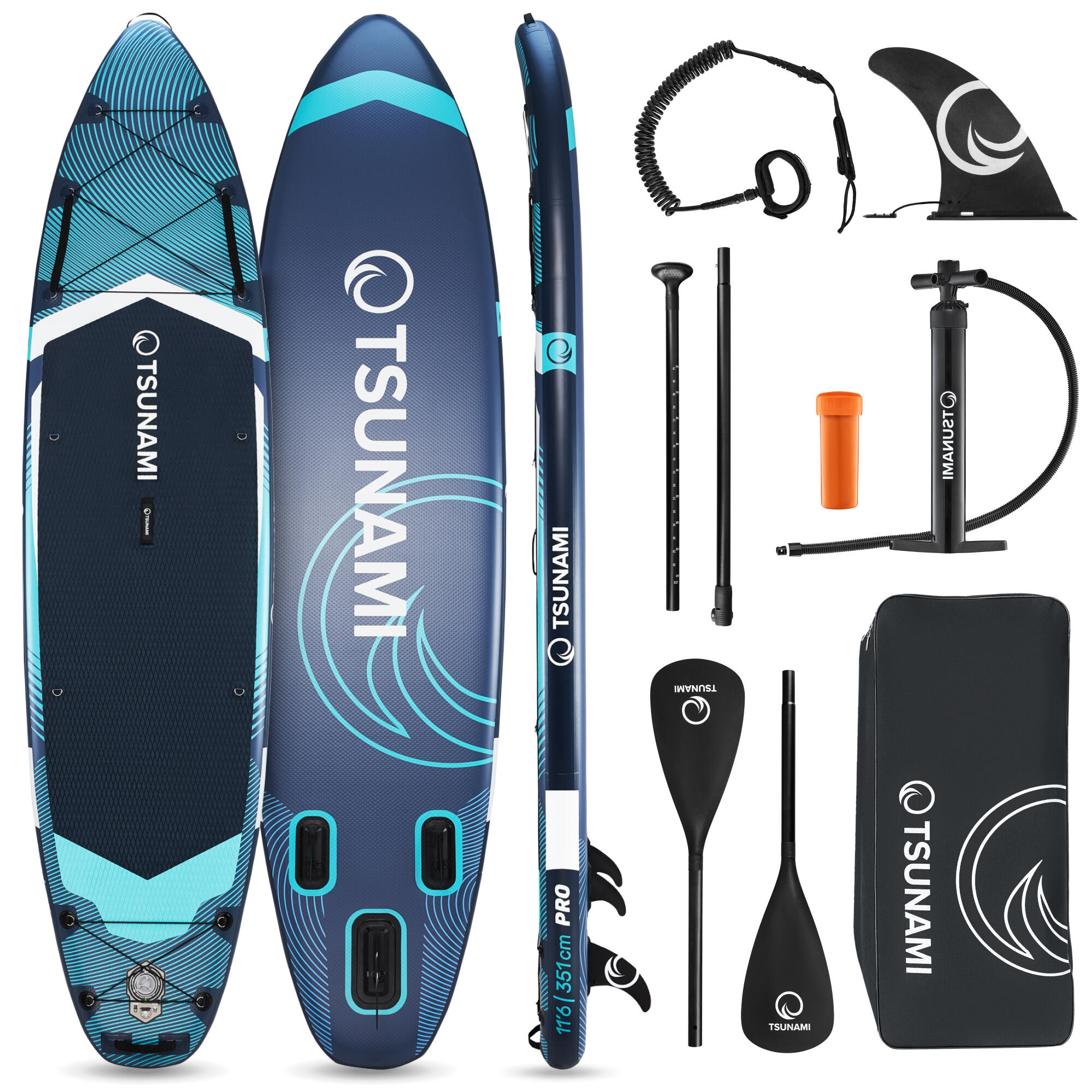 TSUNAMI Stand Up Paddling Board zum Paddeln Aufgeblasen universal TSUNAMI  T12 350 cm