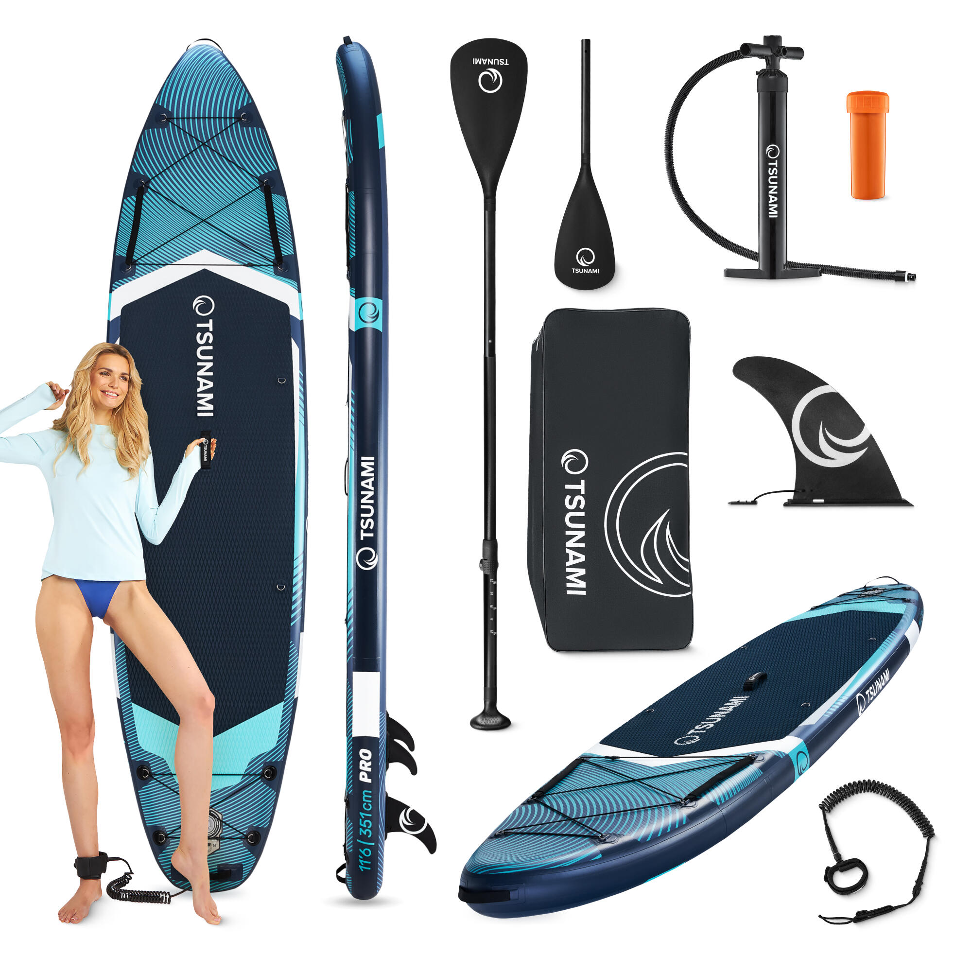 TSUNAMI - Placă SUP PRO stand up paddle gonflabilă pentru înot