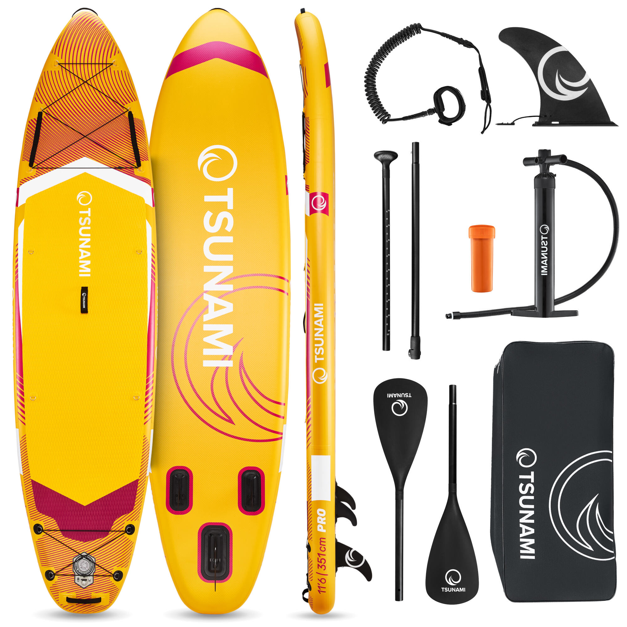 TSUNAMI SUP Board PRO T11 Stand Up Paddling Set Aufblasbar Allround Zubehör TSUNAMI