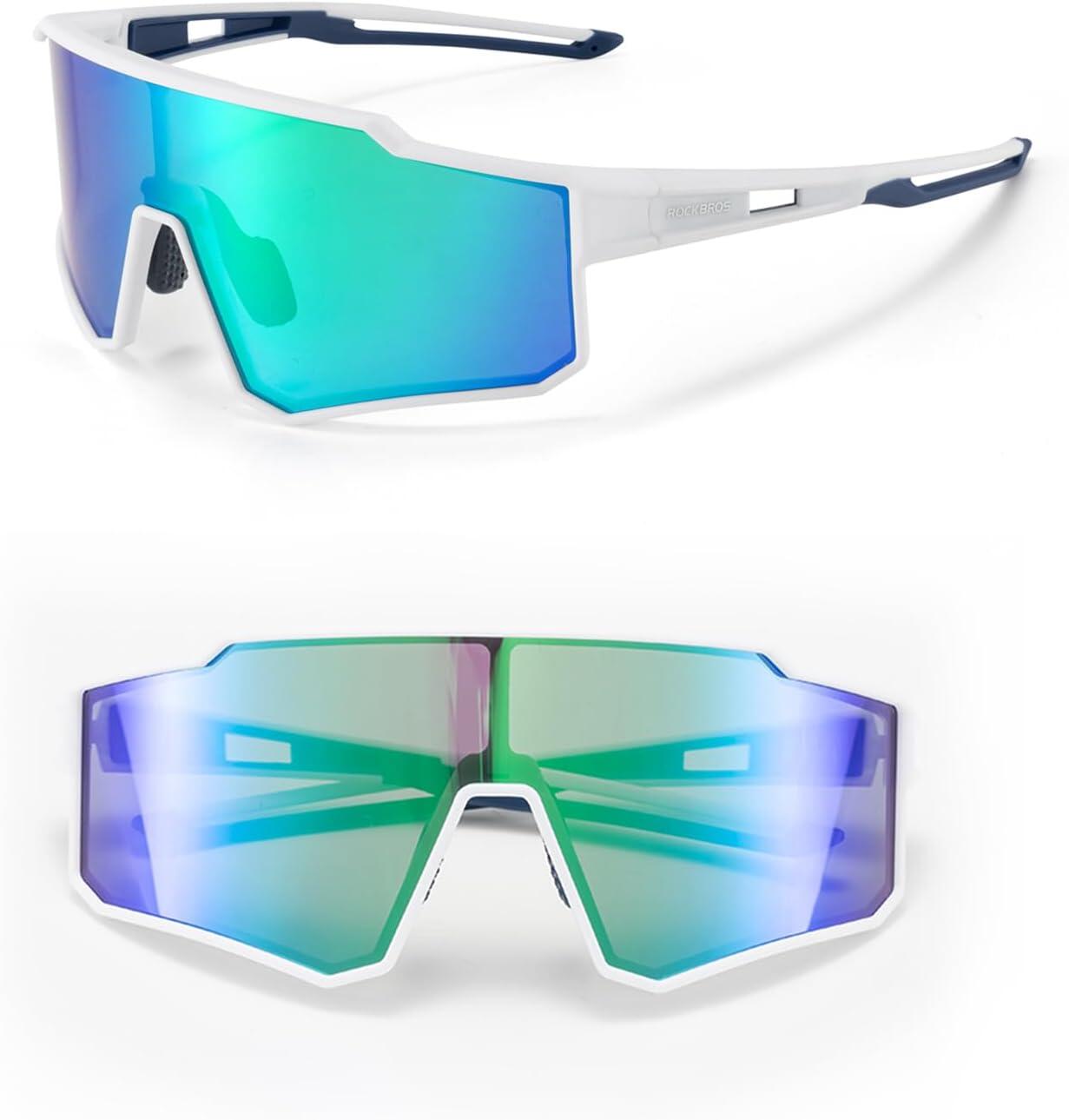 ROCKBROS Occhiali da Ciclismo Sportivi Polarizzati, Bianco