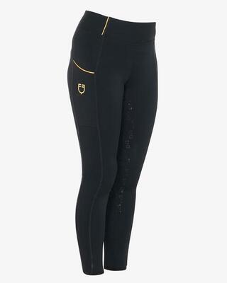 Equestro meisjes slim fit grip legging zwart