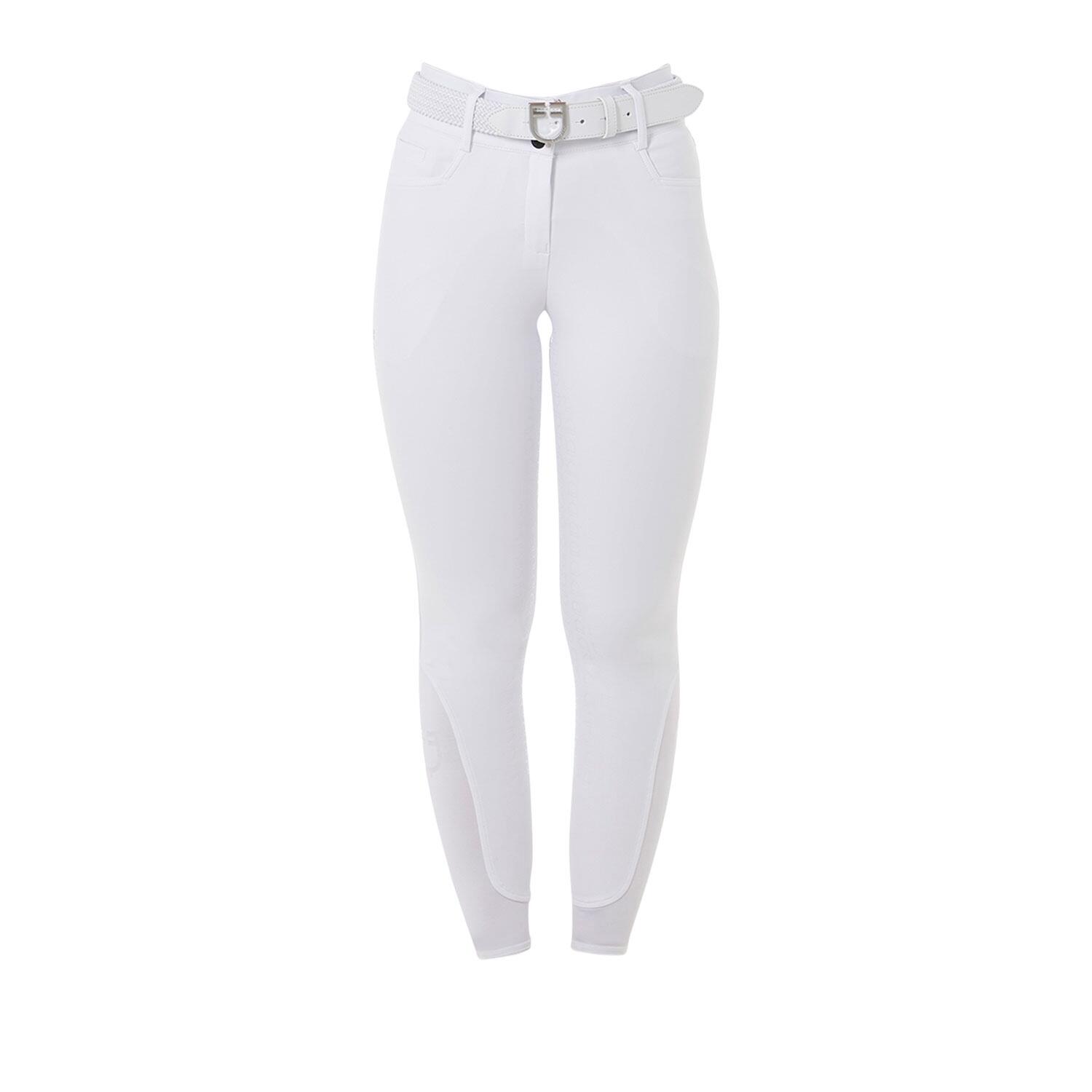 EQUESTRO Equestro Dames Rijbroek – Hoge Taille Full Grip Wit -