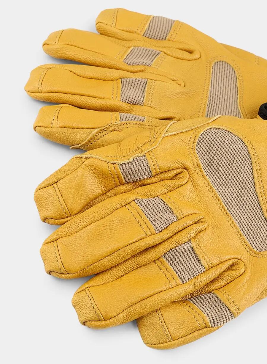 Gants Petzl CORDEX PLUS S cuir chèvre beige renfort paume Velcro 4/5