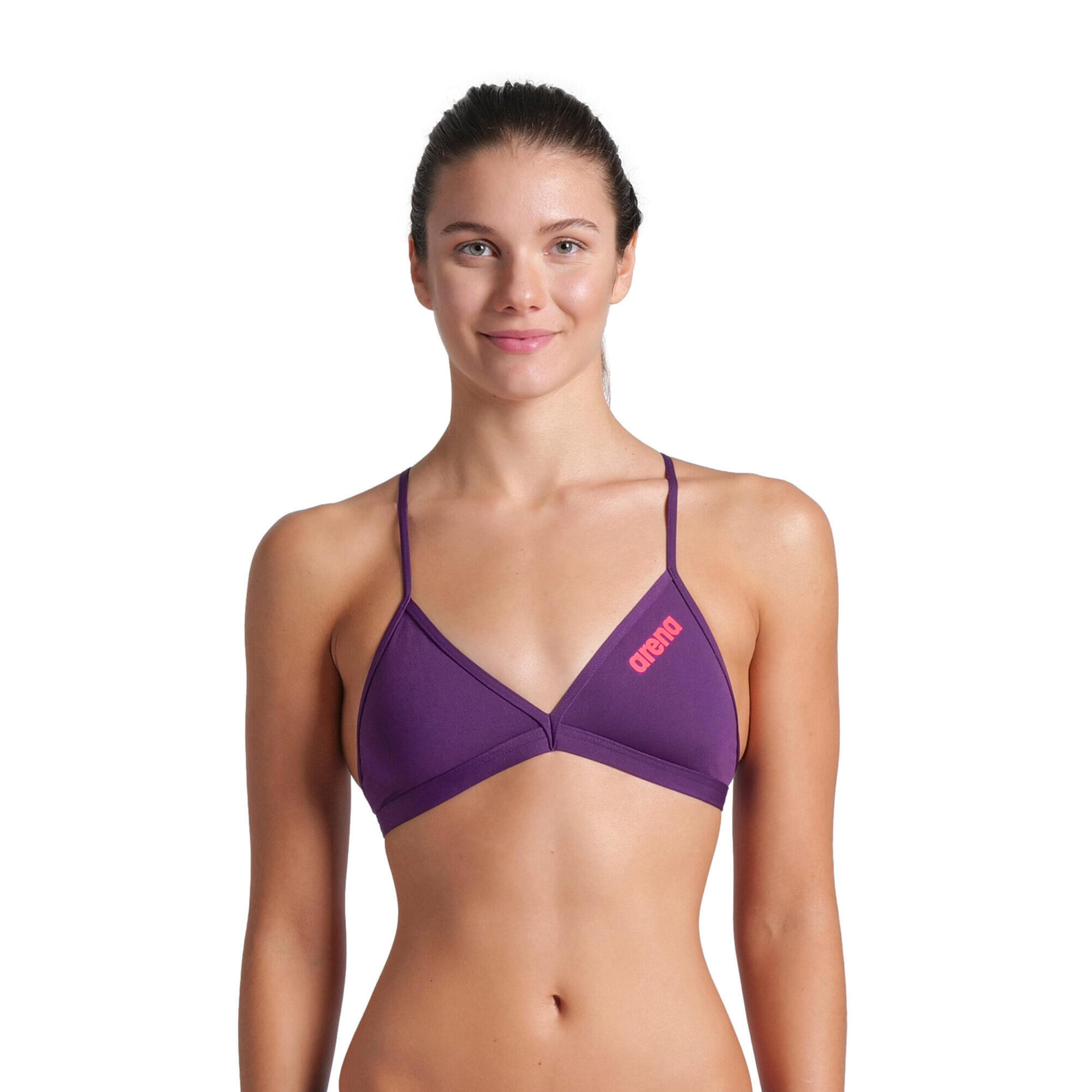 Top de biquíni Arena Team Solid Roxo