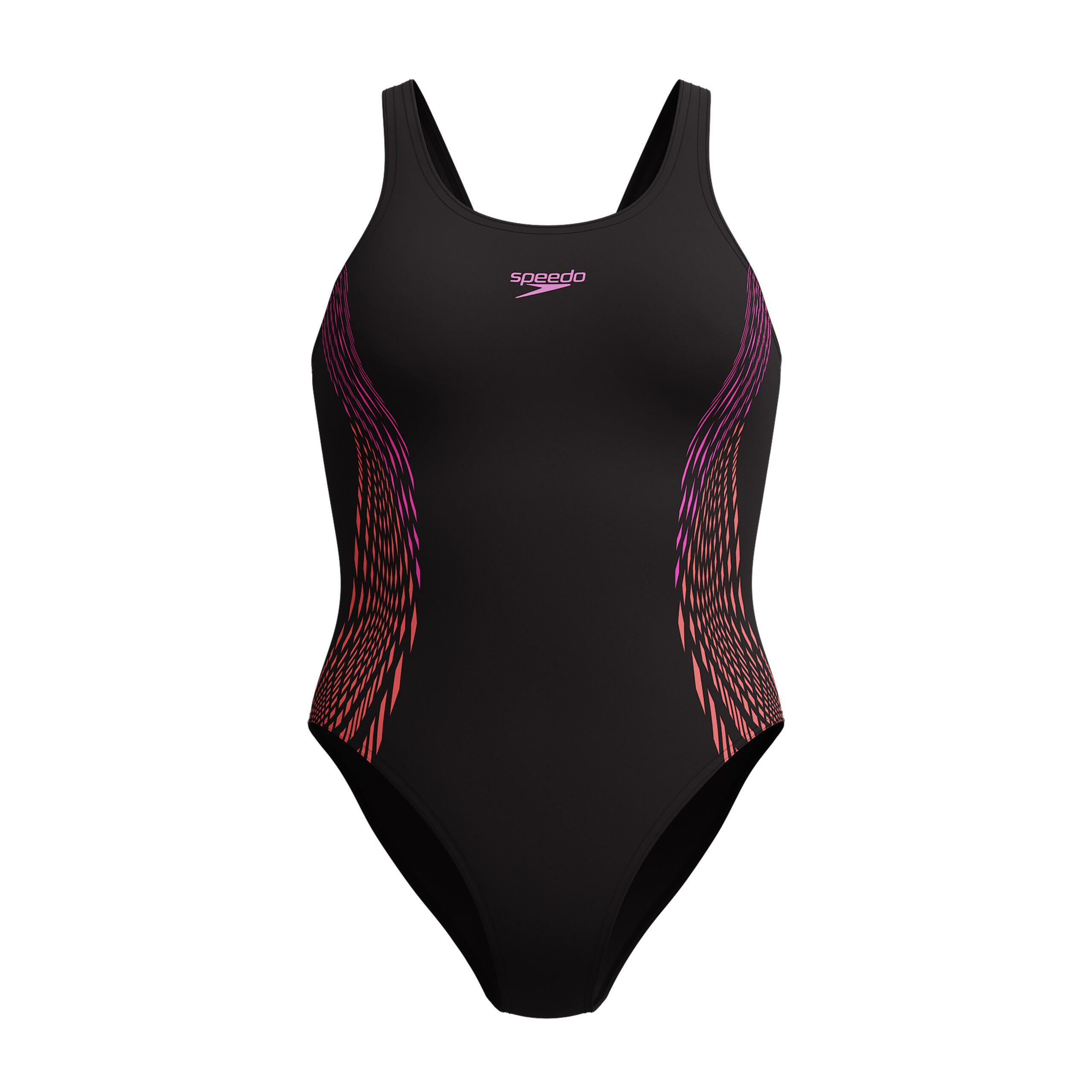 Fato de banho speedo placement muscleback preto / roxo