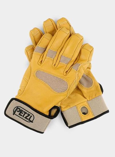 Gants PETZL CORDEX PLUS cuir peau de chèvre double couche beige poignet néoprène
