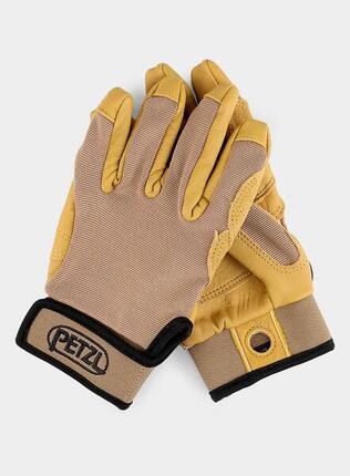Gants Cordex PETZL XL cuir double couche beige nylon respirant Velcro