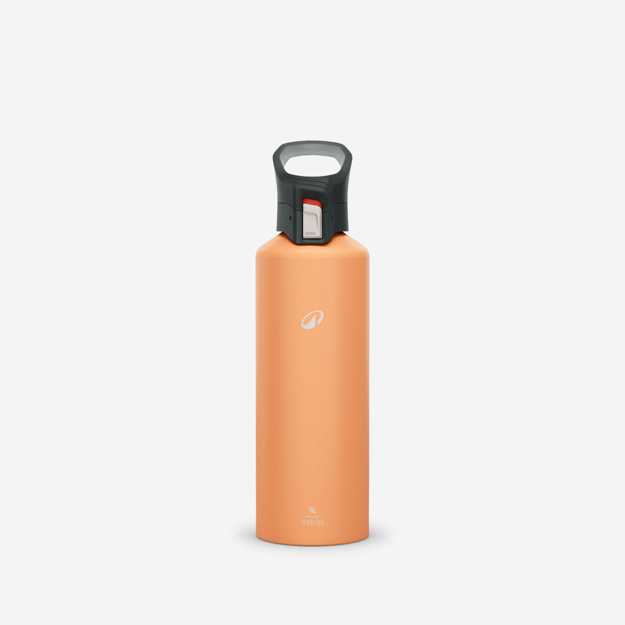 Quechua - Seconde Vie - Gourde 500 Alu 1l Avec Bouchon Ouverture Rapide Pour... - Très Bon - Gourde - Incolore|orange - Taille Unique - Decathlon