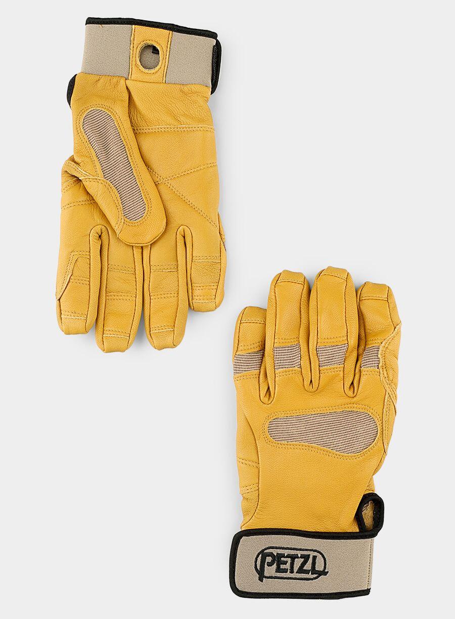 Gants Petzl CORDEX PLUS cuir chèvre beige, paume double, poignet néoprène Velcro 2/5