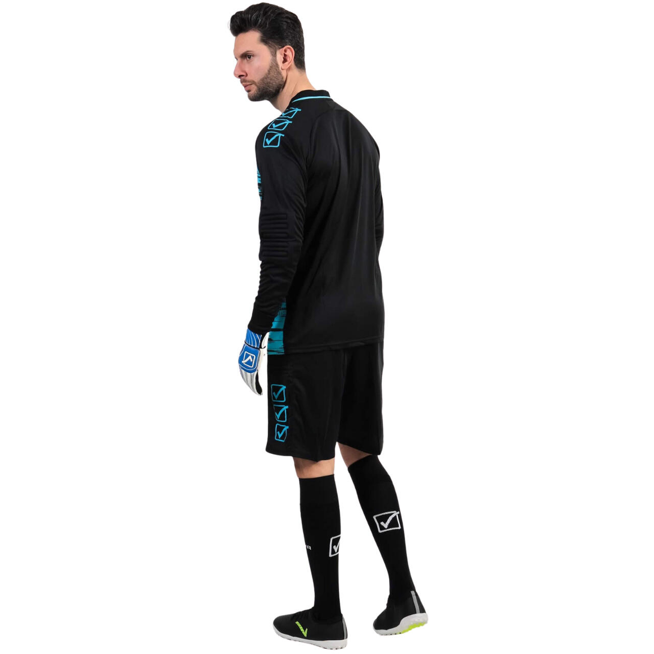 Completi portiere givova turchese/nero 2/4