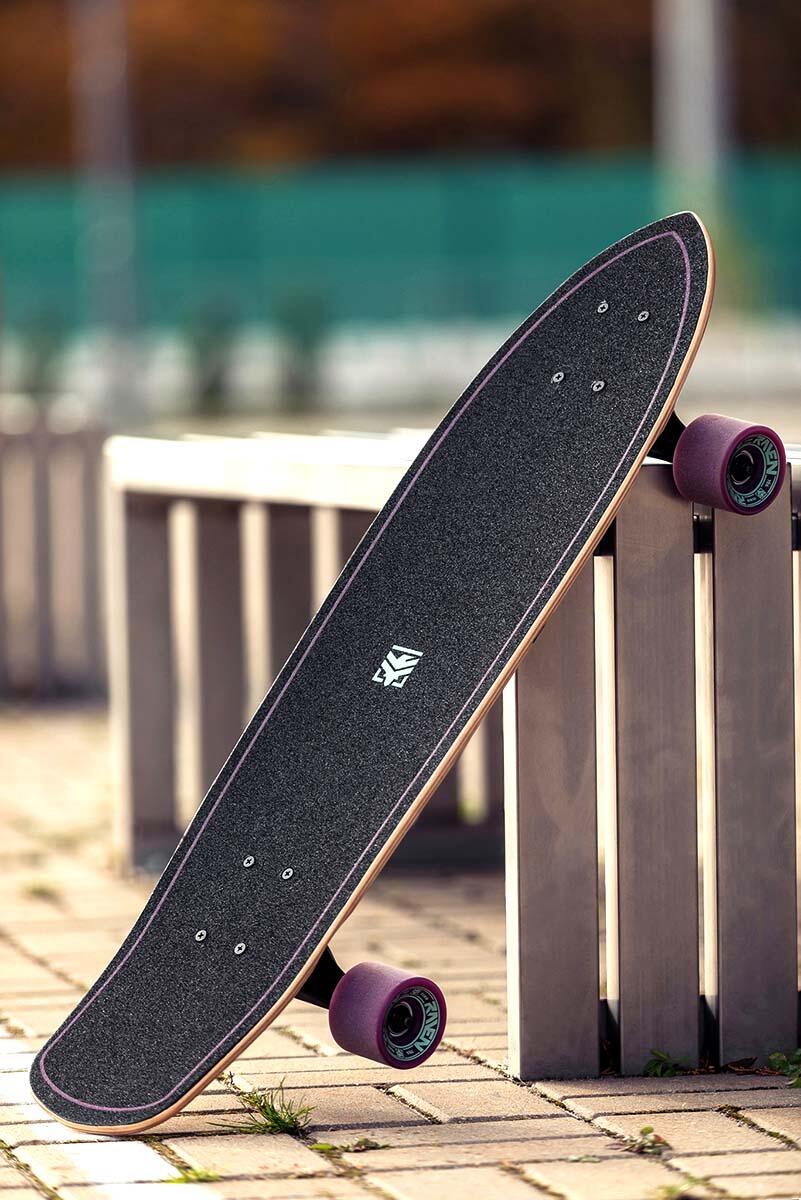 Longboard Skateboard Cascada Viola/Menta RAVEN | Decathlon