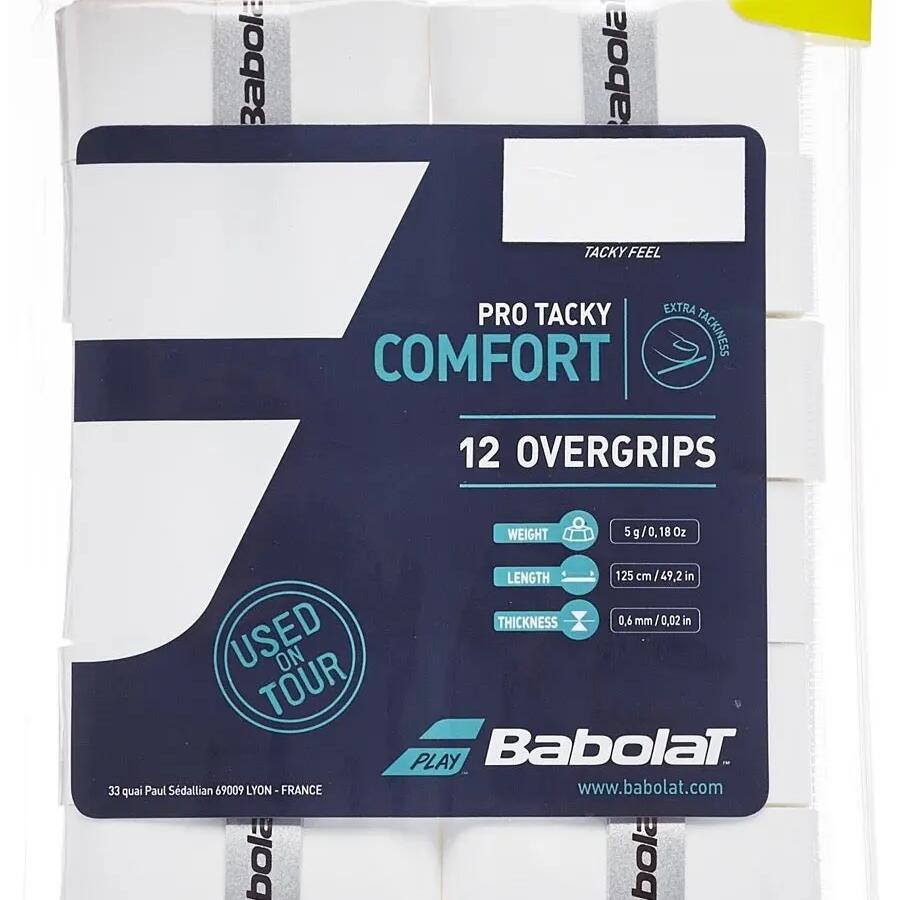 Babolat Pro Tacky Comfort Overgrips - 12 Pack White